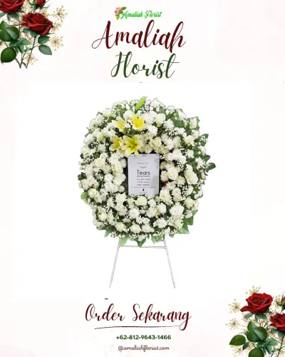 Krans Bunga Duka Cita di Mentikan